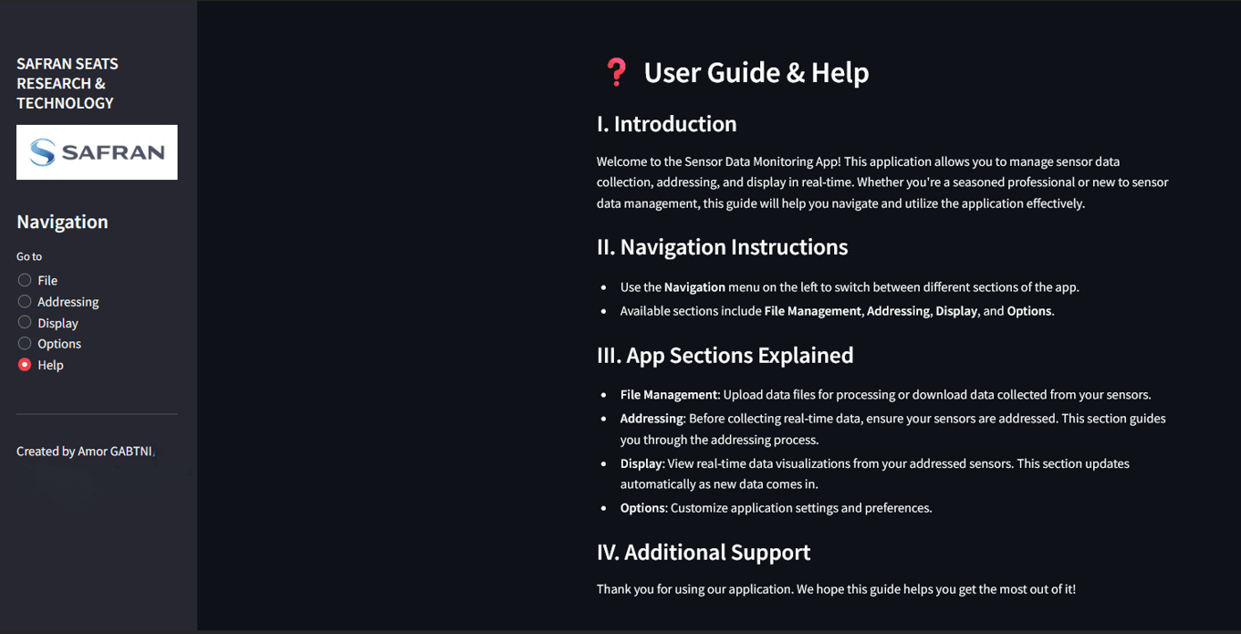 Dashboard IoT Safran Aerospace